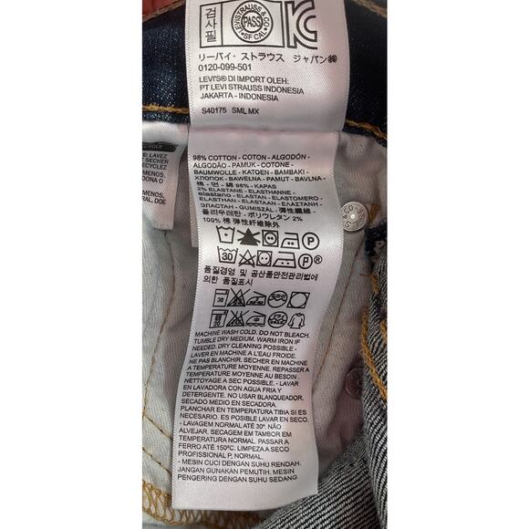 Levis 513 Jeans Men Tagged 30x30 Blue Slim Straight Stretch TG (31.5x29.5) - Picture 8 of 8